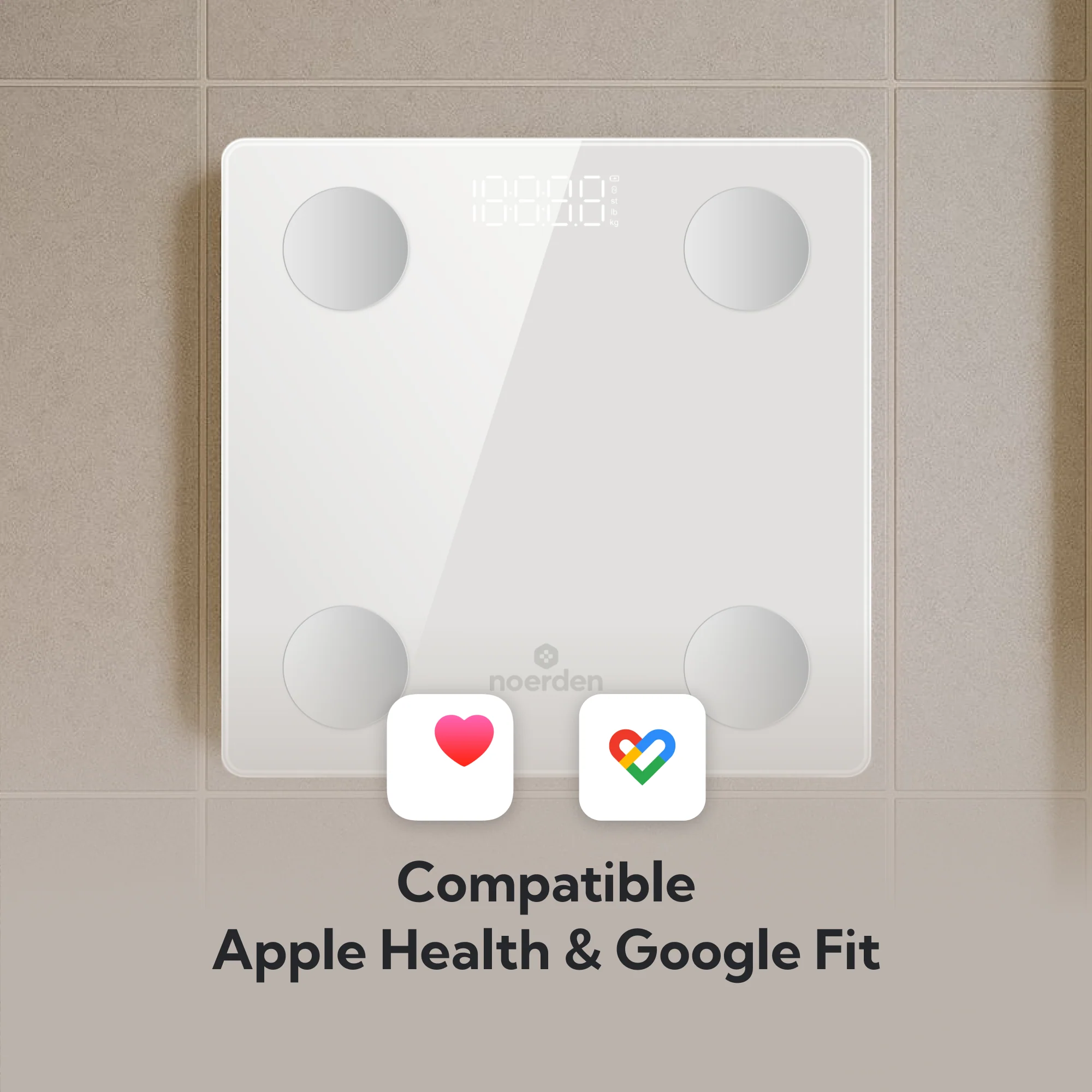 Noerden VITA Smart Body Composition Scale – 13 Metrics with Bluetooth App Sync