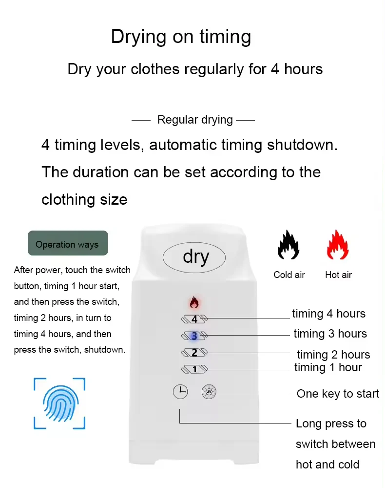 Smart Foldable Portable Clothes & Shoes Dryer with Customizable Drying Modes & Timer Control