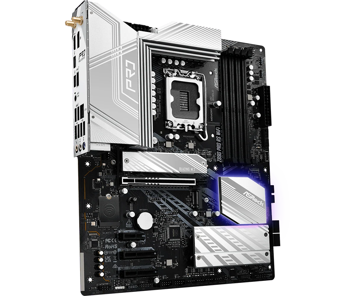ASRock Z890 Pro RS WiFi - Intel LGA1851 ATX Motherboard, DDR5, WiFi 6E, PCIe 5.0