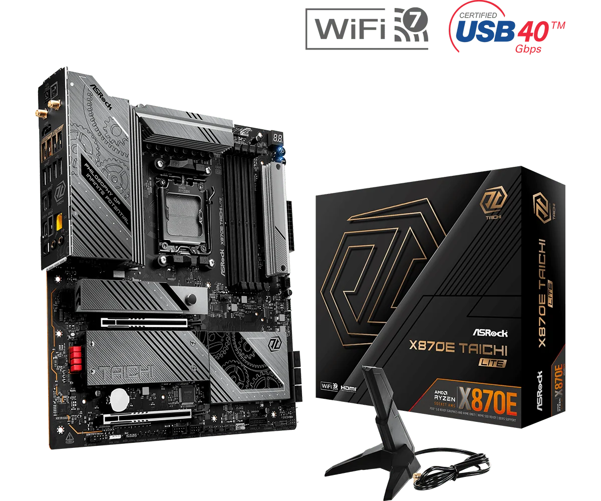 ASRock X870E Taichi Lite - AMD AM5 EATX Motherboard, DDR5, WiFi 7