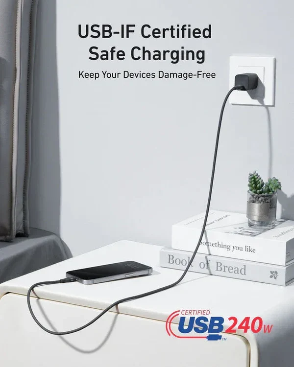 Anker 1.8m/6ft, USB-C USB-C 240W Upcycled-Braided, Fast Charging & Durable