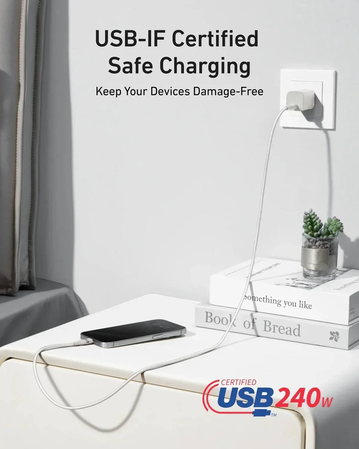 Anker USB-C to USB-C Cable 240W Upcycled-Braided 0.9m/3ft - Super Fast Eco-Friendly Charging