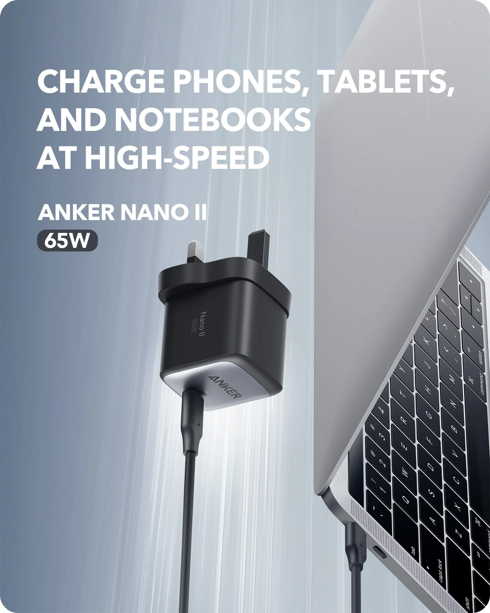 Anker Nano II 65W, GaN II Charger – Compact USB-C Fast Charger