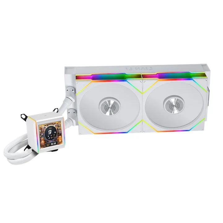 LIAN LI GALAHAD II LCD 280mm Liquid CPU Cooler with TL 140 Wireless Fans - White