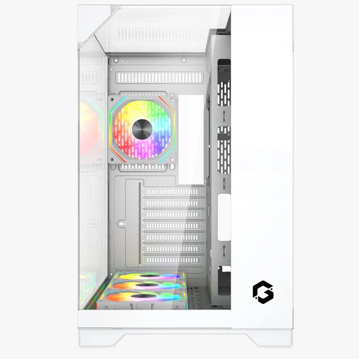 GAMEON Valkyrie I Series ATX Mid Tower Gaming Case - White (4 ARGB Fans Included)