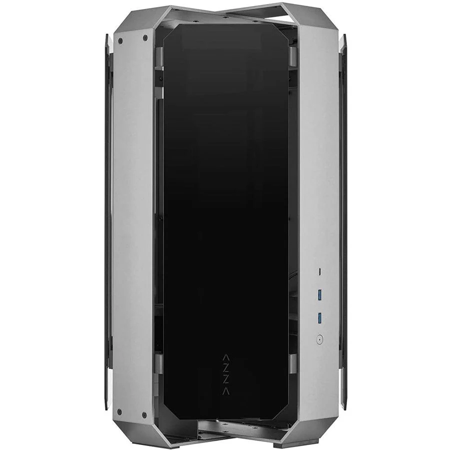 AZZA Opus 809 ATX - Dual Orientation - CNC Milled Aluminum - 4 Side Tempered Glass PC Case - Black