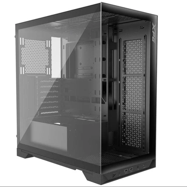 XPG Battlecruiser Super Mid-Tower PC Chassis Gaming PC Case 4 tempered-glass panels, 4 ARGB fans - Black
