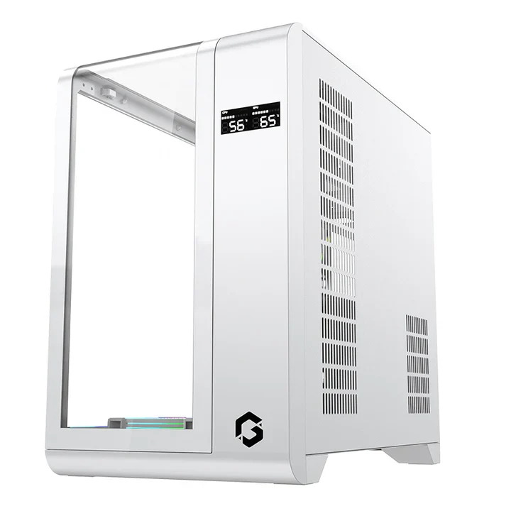 GAMEON Infinity Midnight Series ARGB Mid Tower Gaming Case - White (4 ARGB Fans Included)