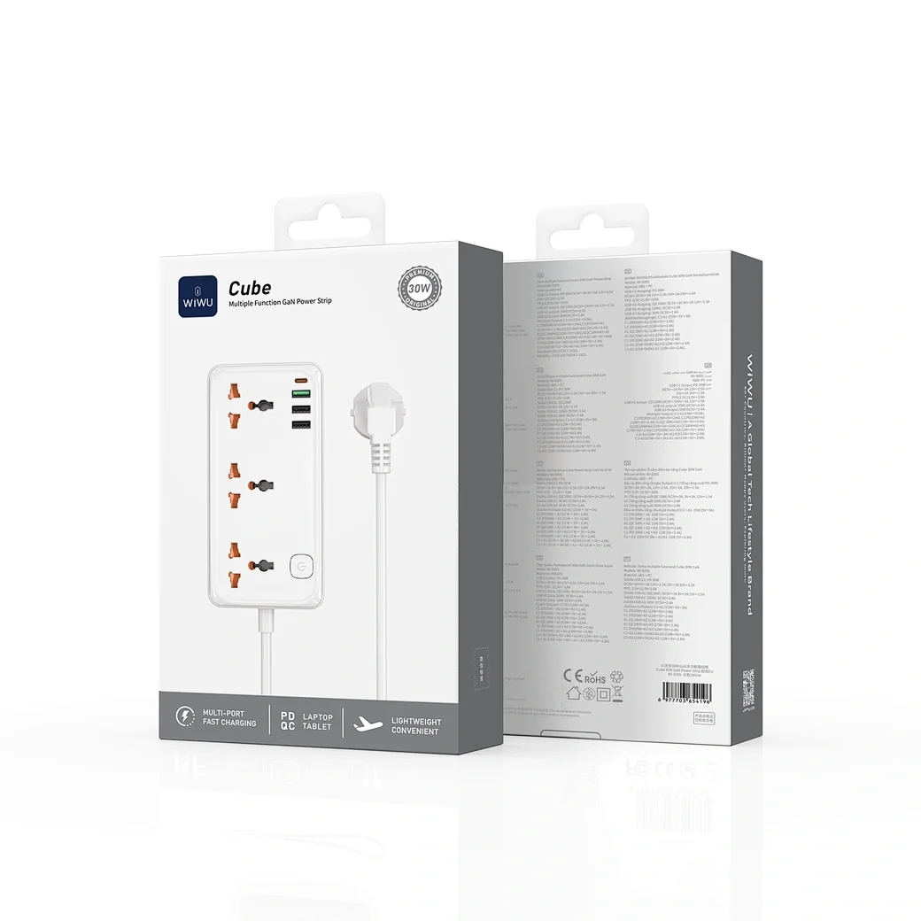 WiWU Wi-S005 30W Cube GaN Multifunction Power Strip EU/UK