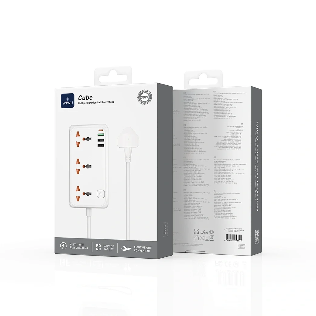 WiWU Wi-S005 30W Cube GaN Multifunction Power Strip EU/UK