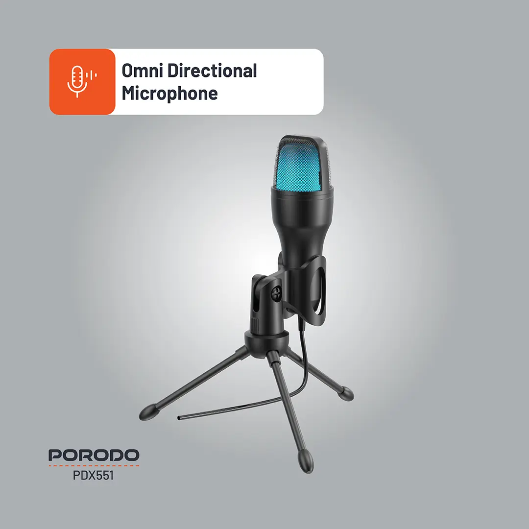 Porodo Gaming Condenser Microphone - Black
