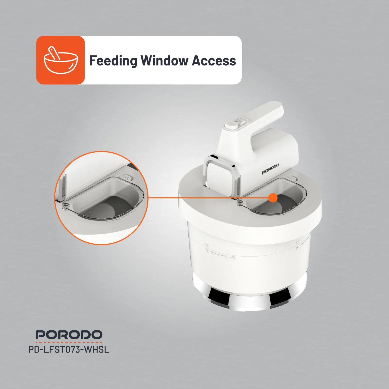 Porodo Lifestyle Spill-Proof Dual Mode Mixer - White/Silver