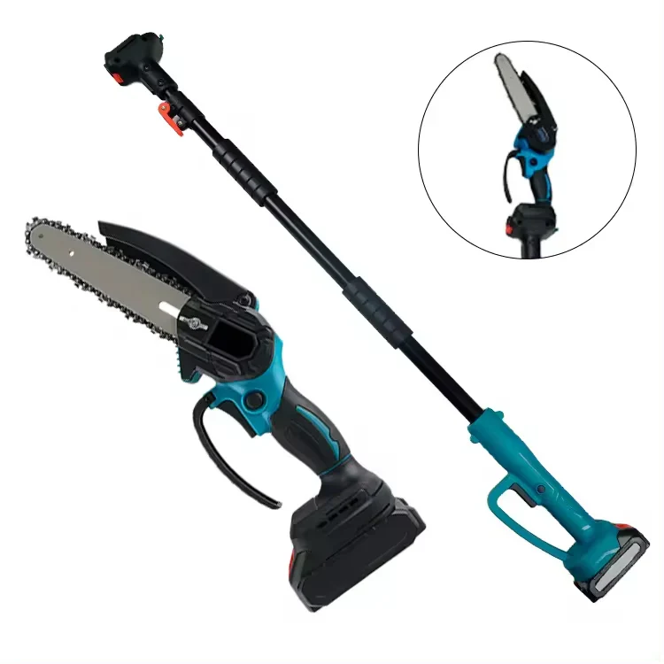 3-in-1 Portable Electric Cordless Pruning Shear & Chainsaw with Telescopic Pole & 2 Batteries