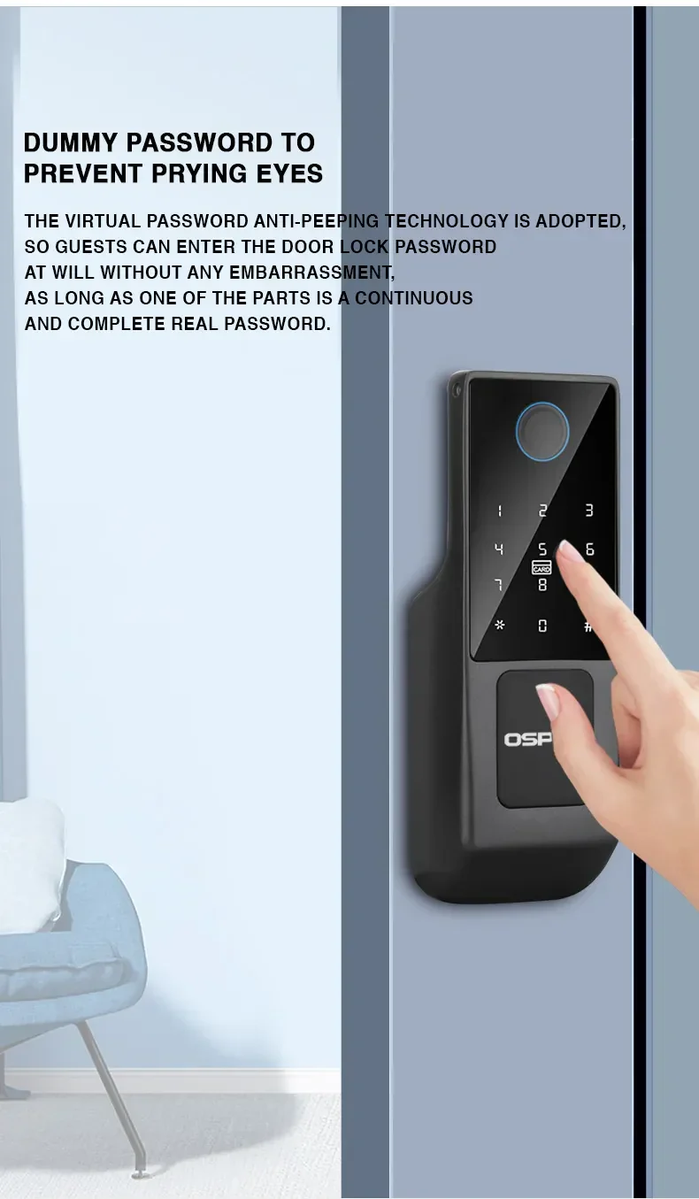 Advanced Biometric Smart Door Lock with Tuya App Control, Fingerprint Access, IC Card & Multi-Access Security System