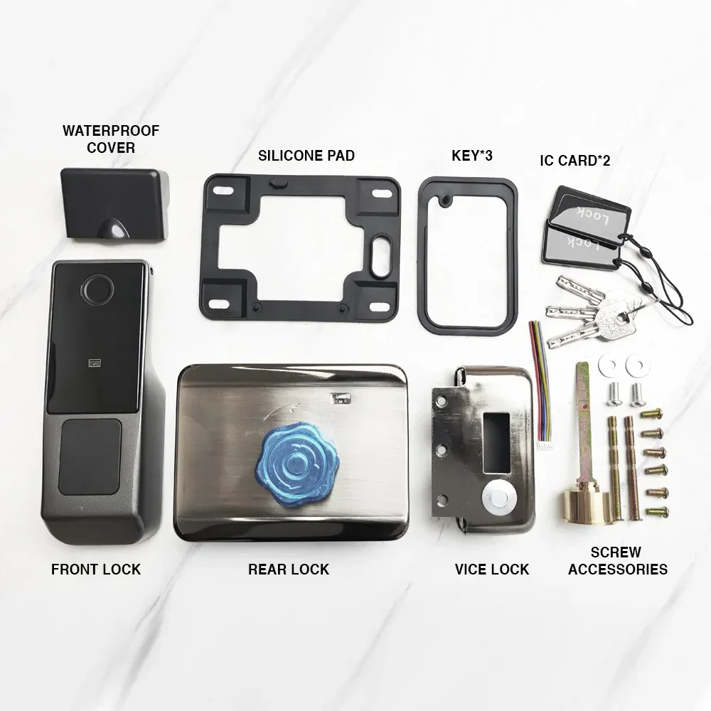 Advanced Biometric Smart Door Lock with Tuya App Control, Fingerprint Access, IC Card & Multi-Access Security System