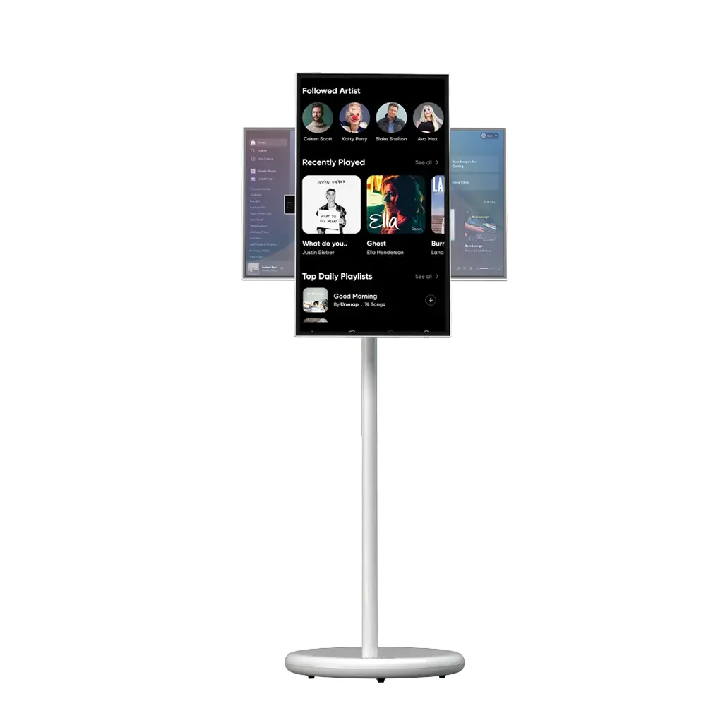 Green Lion THRONE 27" Portable Smart FHD Touchscreen TV with Android 15, 13MP Pop-Up Camera, 27000mAh Battery & 360° Rotation