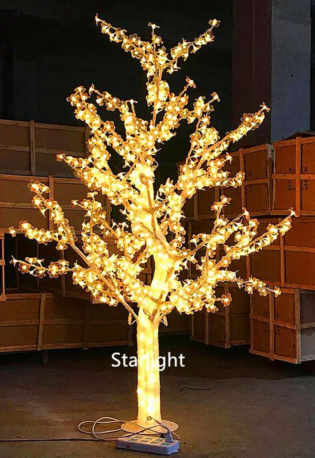 Sparkling LED Crystal Cherry Blossom Tree Light with Multicolor Lighting Modes & Water-Resistant Design - 1.5M
