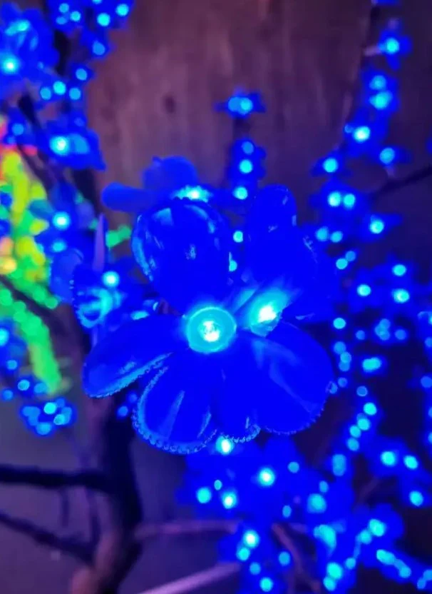 Sparkling LED Crystal Cherry Blossom Tree Light with Multicolor Lighting Modes & Water-Resistant Design - 1.5M