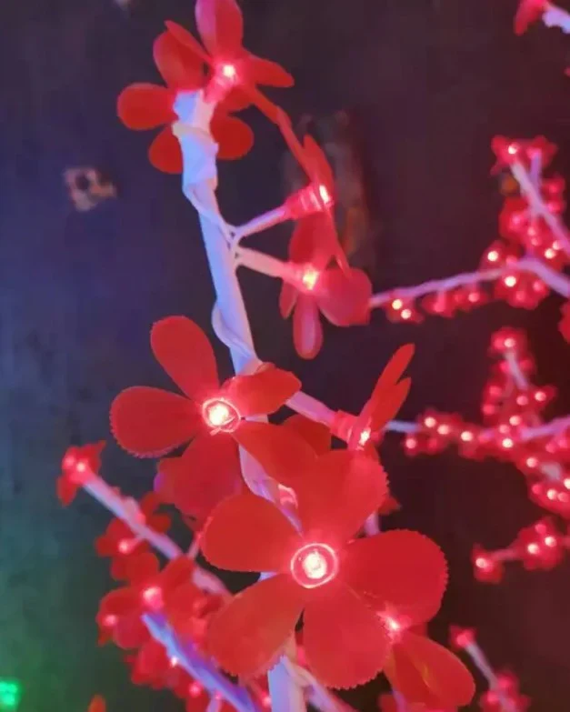 Sparkling LED Crystal Cherry Blossom Tree Light with Multicolor Lighting Modes & Water-Resistant Design - 1.5M