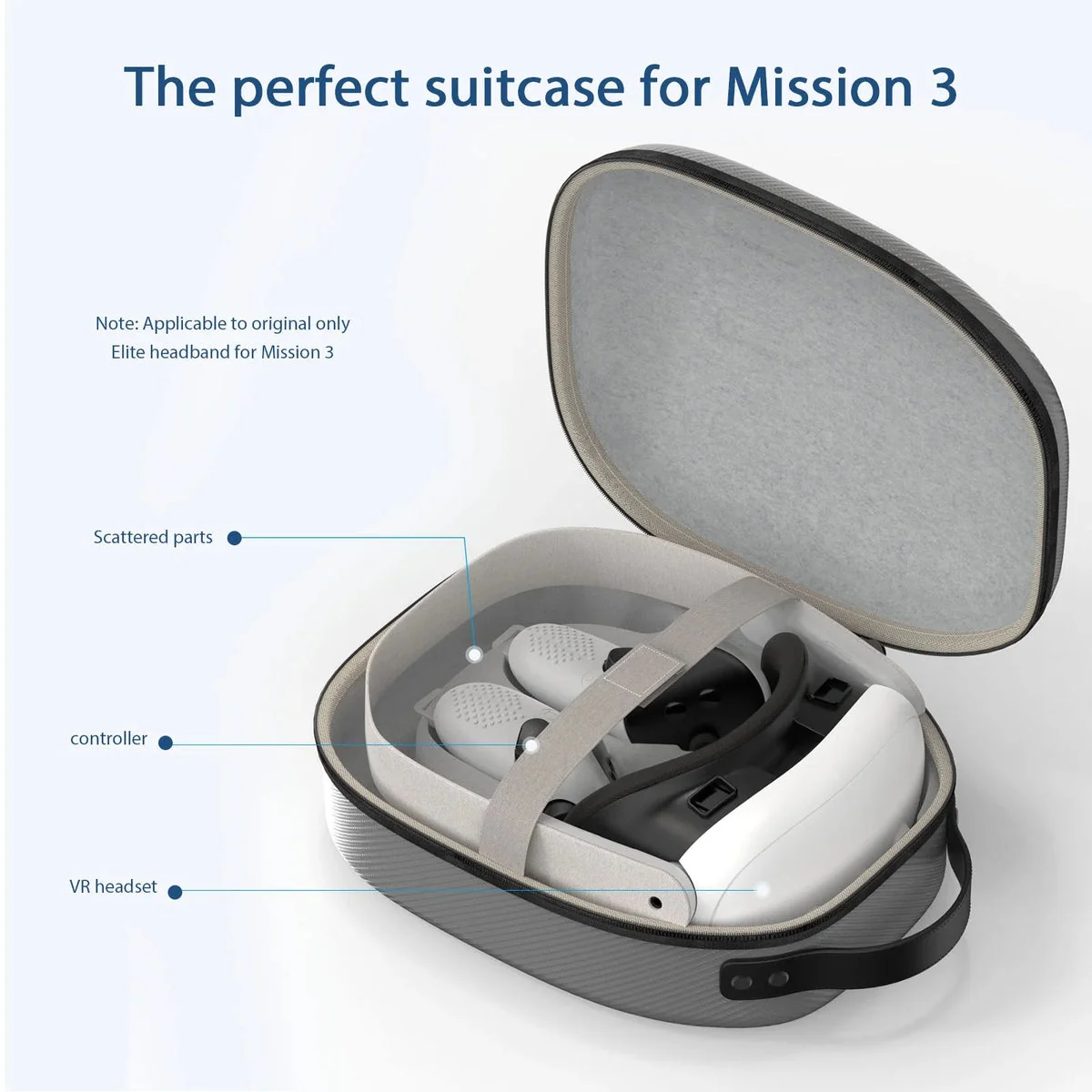 Meta Quest 3S VR Headset, 256GB - White Bundle with Gamax Meta Quest 3 (Model-B) Storage Bag - Sliver