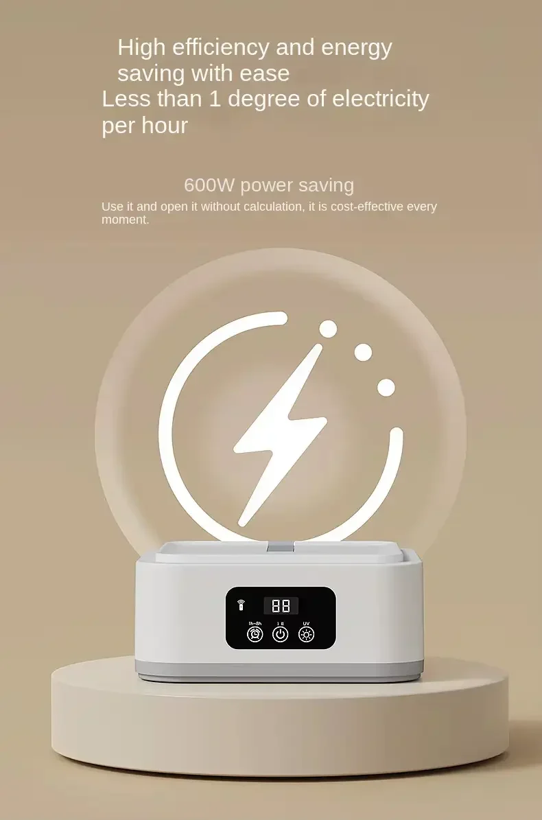 Portable Mini Clothes Dryer with Fast PTC Heating, Foldable Cabinet Design, Touch Control & 360° Hot Air Drying - 600W