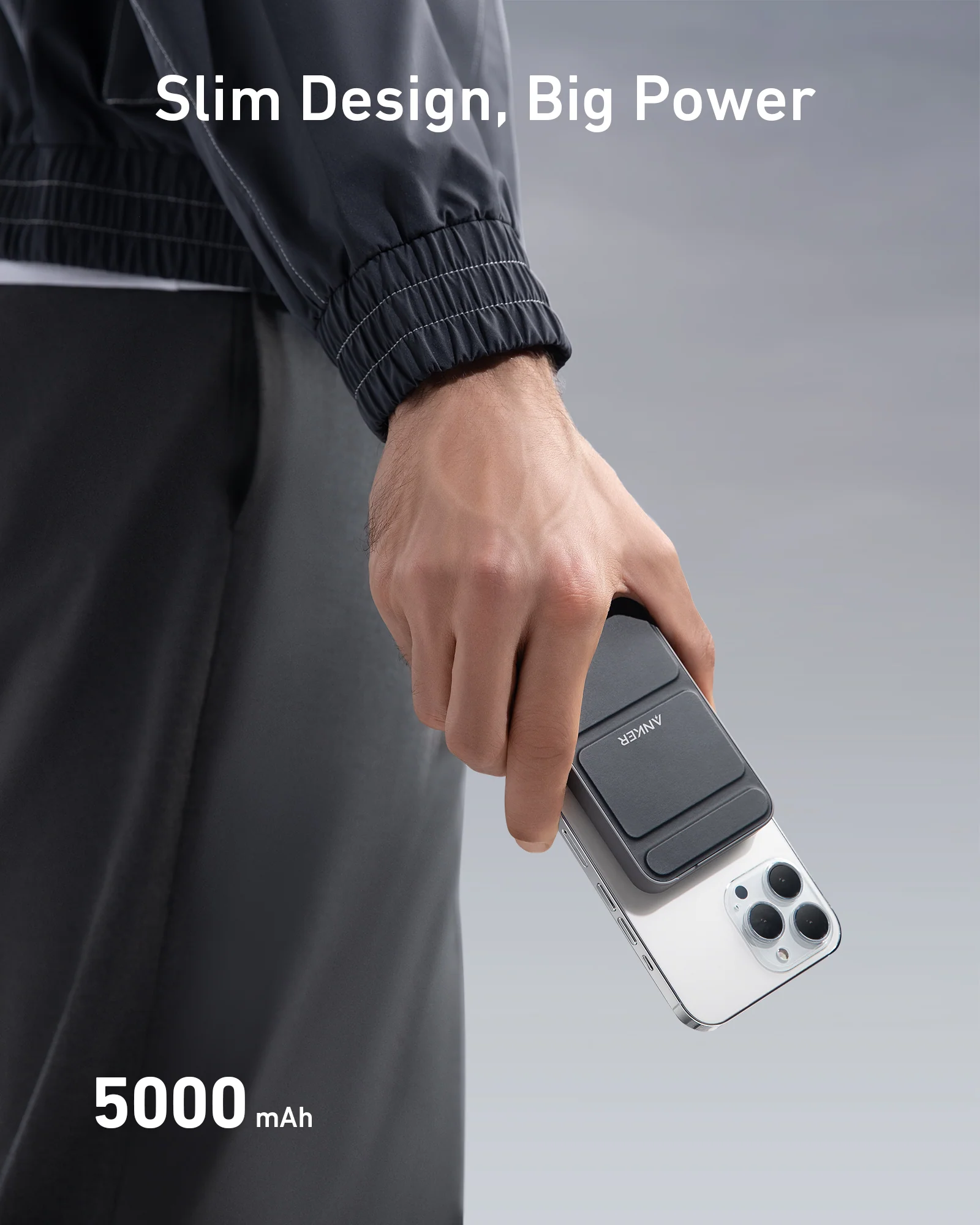 Anker 622, 5000mAh Magnetic Battery (MagGo) with Foldable Kickstand USB-C (include cable in box)