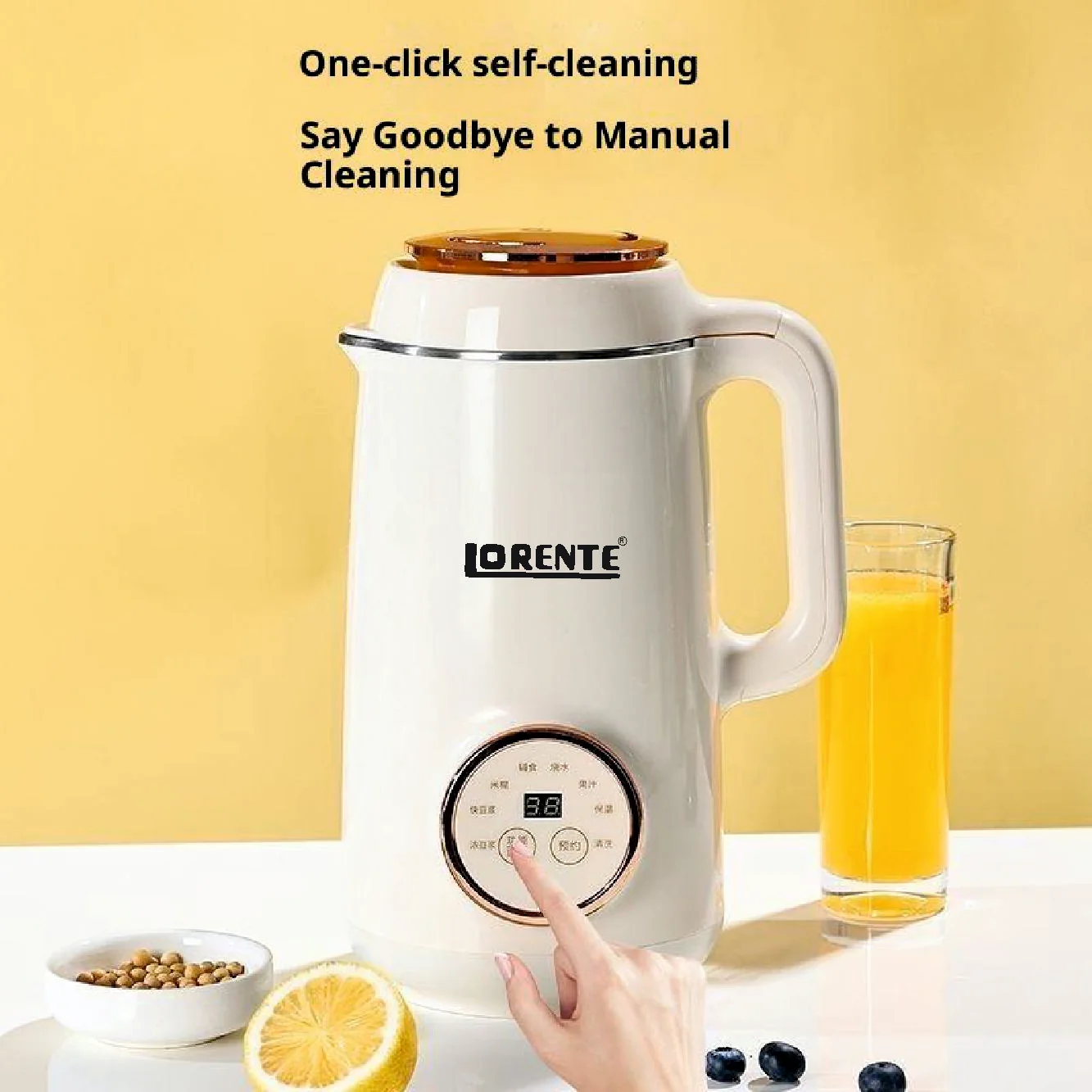 LORENTE Smart Heating Blender with 8 Functions, 1.5L Capacity, 800W Heating & 400W Blending Power