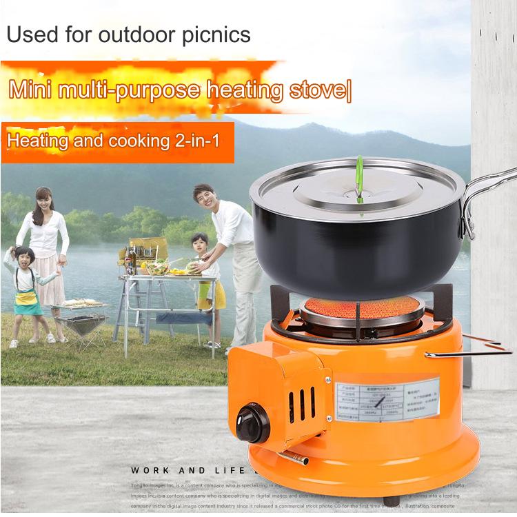 KKF 2-in-1 Portable Gas Heater & Cooking Stove for Outdoor Camping