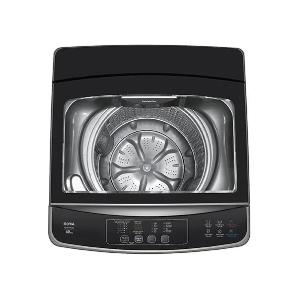 Rowa 12kg Top Load Washing Machine with LED Display & Glass Lid - Silver Grey (RW312TLGU)