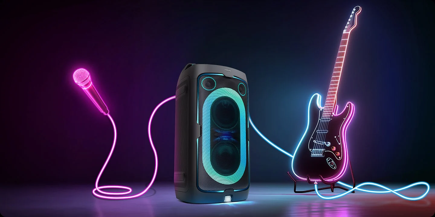 Samsung, Sound Tower 160W Portable Party Speaker with Lights, IPX4 & Bluetooth, MX-ST40F/ZN