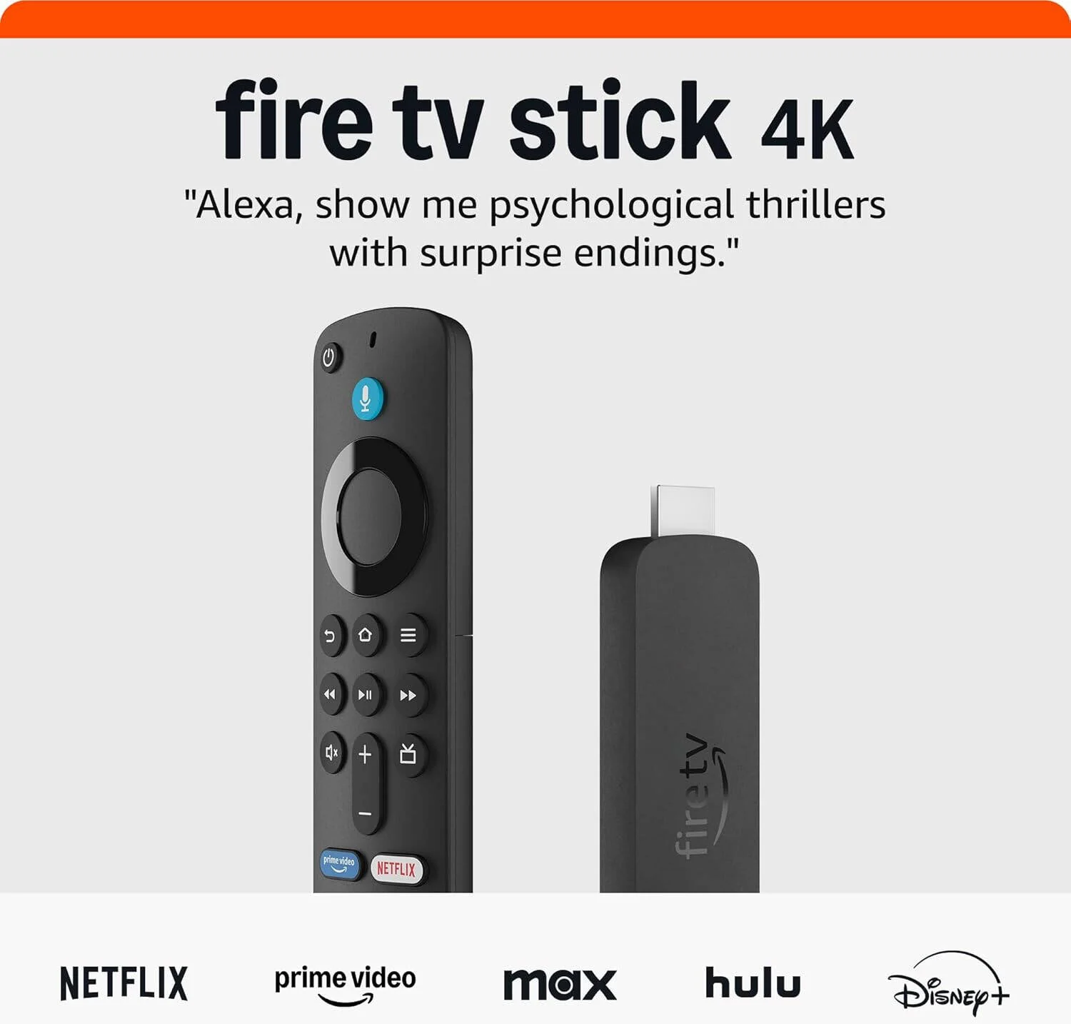 Amazon Fire TV Stick 4K (2nd Gen) Streaming Media Player with Alexa Voice Remote (3rd Gen) - Black