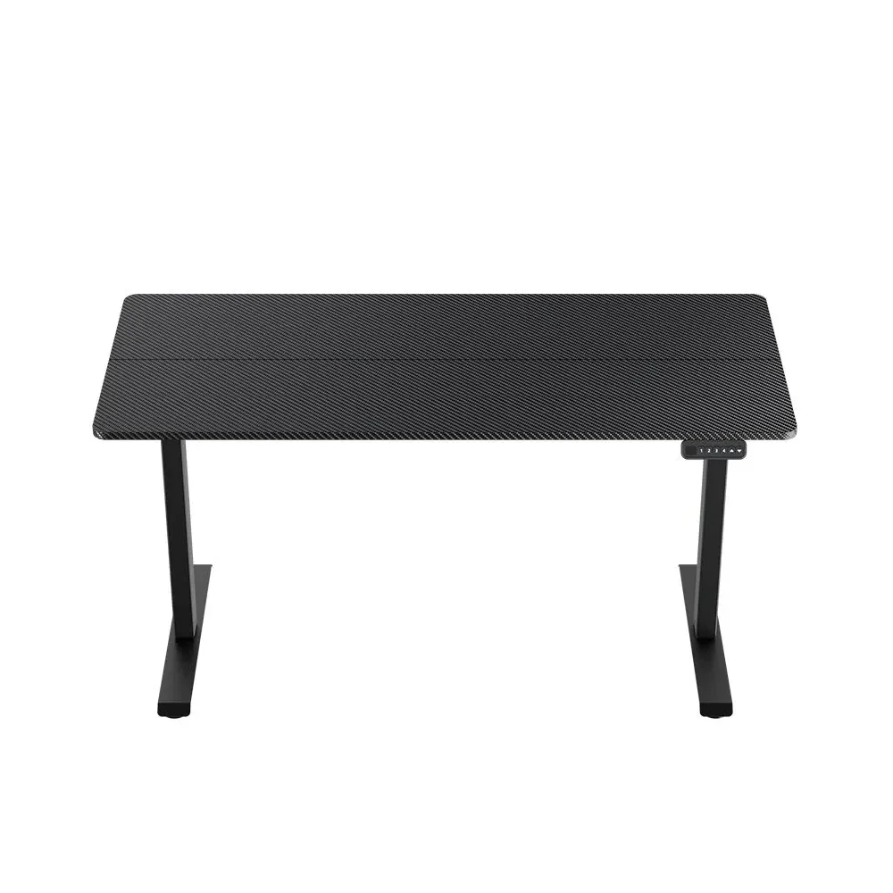 Owlotech Manager Height Adjustable Desk with Motor, 140x60cm Carbon Fiber Texture - Black