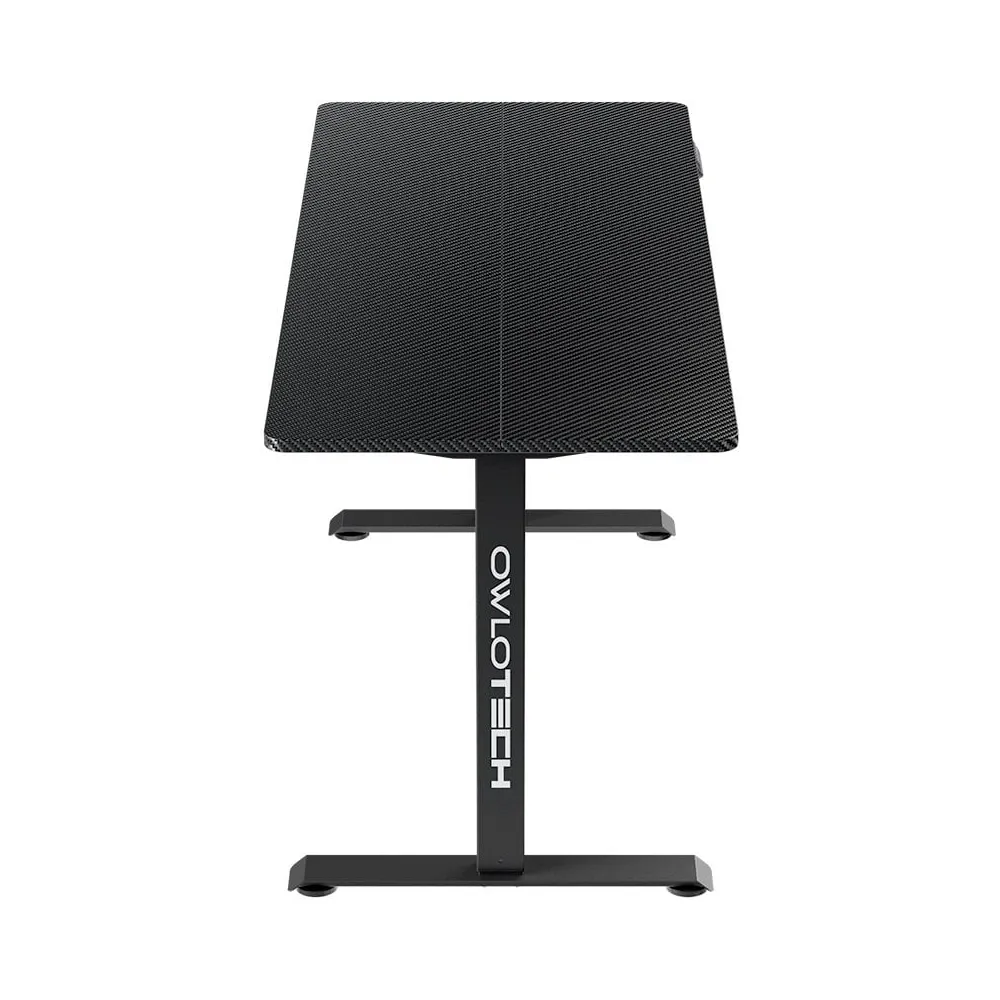 Owlotech Manager Height Adjustable Desk with Motor, 140x60cm Carbon Fiber Texture - Black