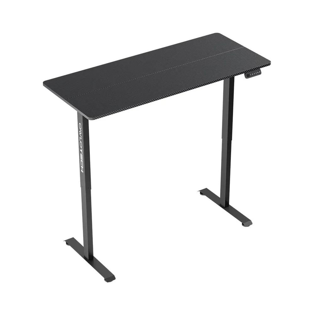 Owlotech Manager Height Adjustable Desk with Motor, 140x60cm Carbon Fiber Texture - Black