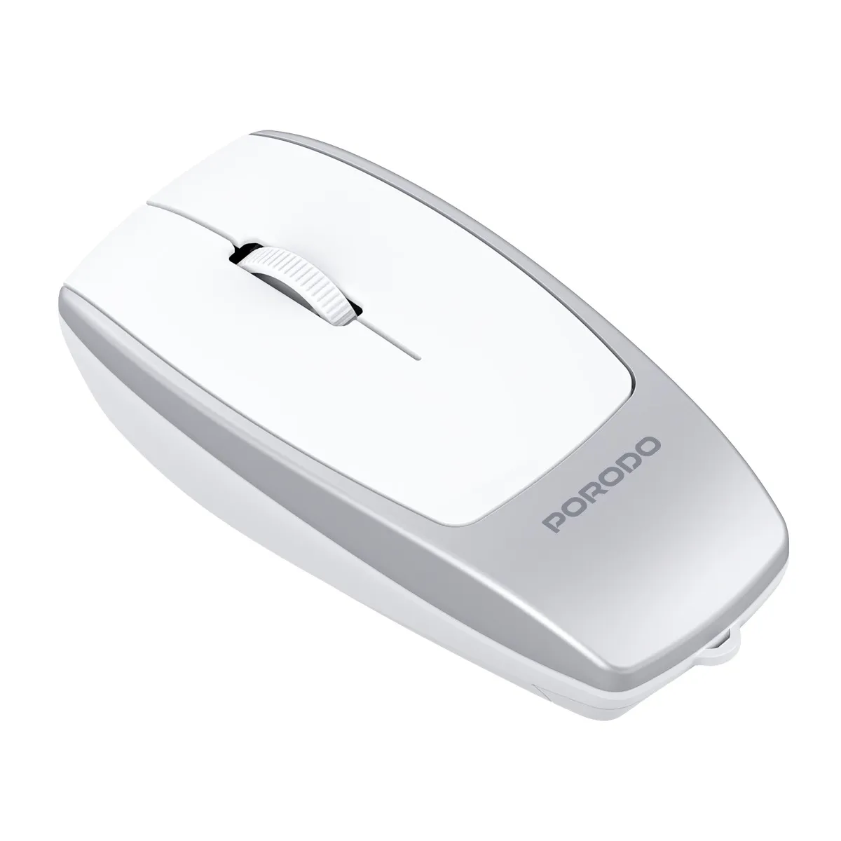 Porodo 1600DPI Wireless Mouse with Card Reader, Bluetooth 5.1 & Type-C Charging - Silver