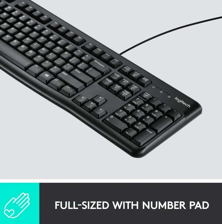 Logitech MK120 Wired Keyboard & Mouse Combo Arabic/English – Black
