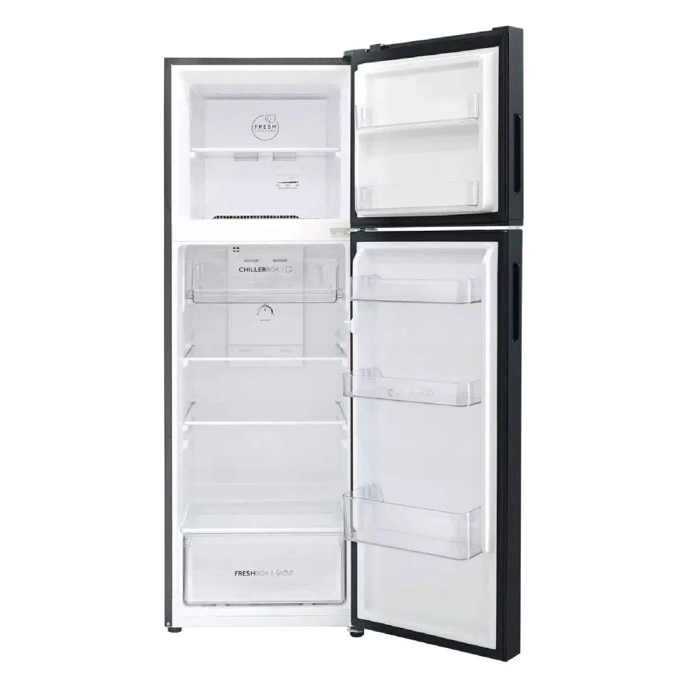 Haier Top Mount Refrigerator – 12.6 CFT / 357 L Top Freezer Fridge (Black)