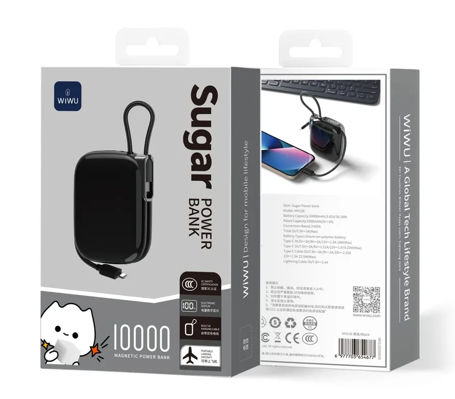 WiWU Powerbank 10000mAH 22.5W Negro