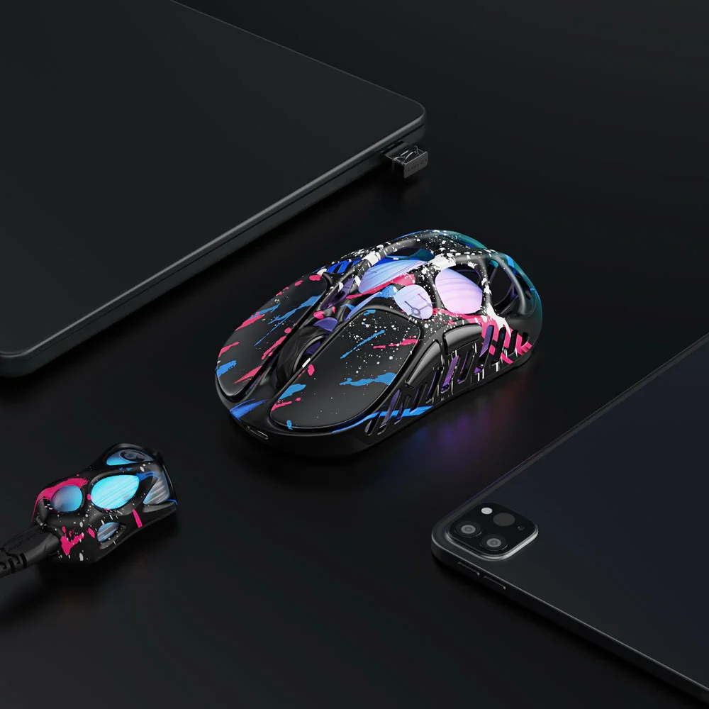 GravaStar Mercury X Pro Wireless Gaming Mouse with 8K Dongle Special Edition - Neon Graffiti