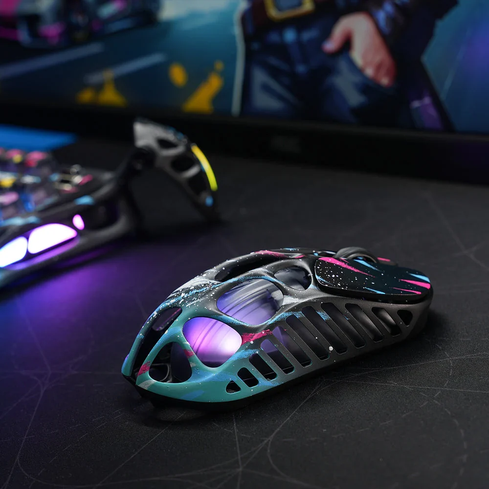 GravaStar Mercury X Pro Wireless Gaming Mouse with 8K Dongle Special Edition - Neon Graffiti