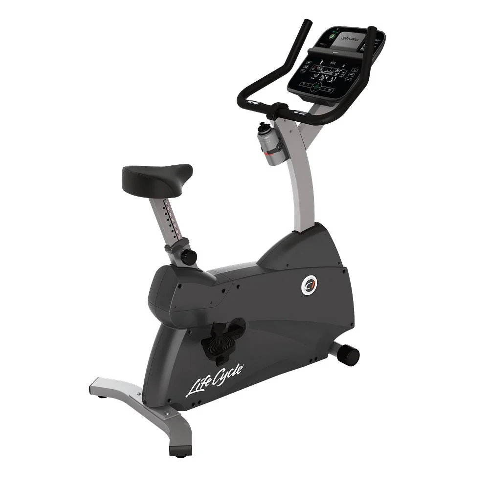 Life Fitness C1 Upright Bike Go Console Home Exercise Bike Compact Cardio Machine