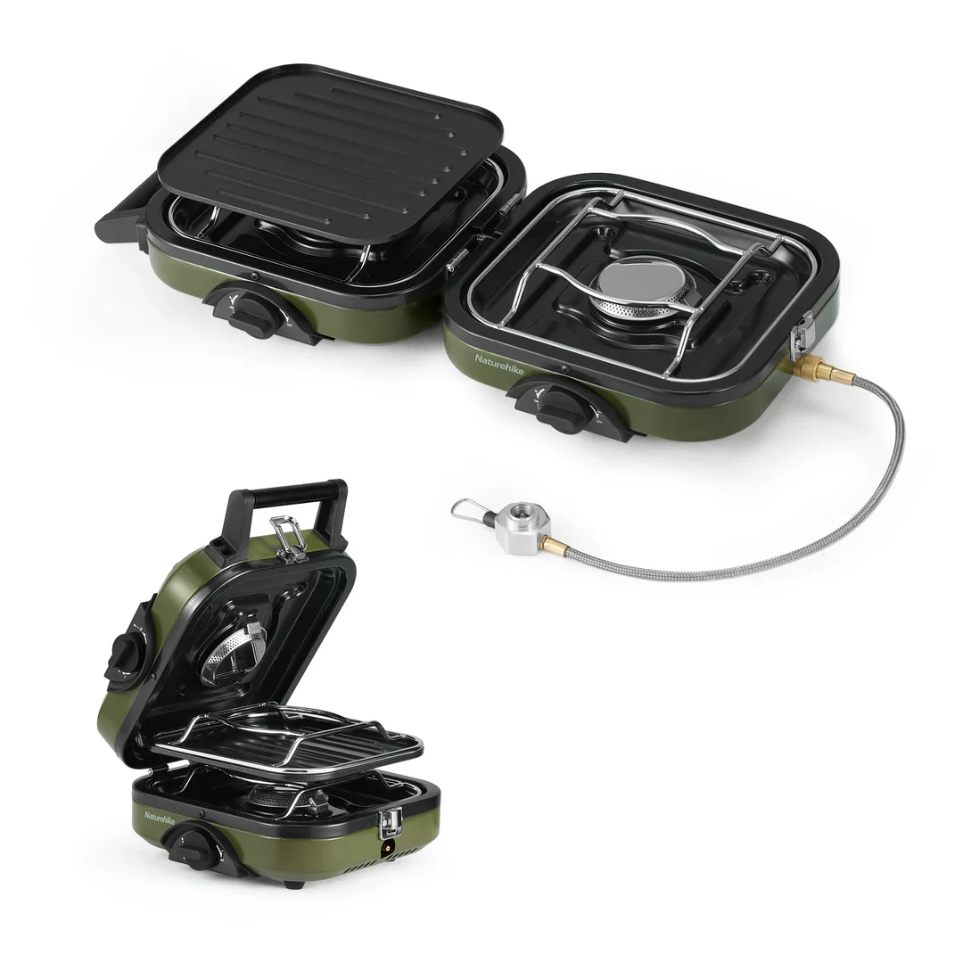 Naturehike Double Burner Folding Gas Stove - Army Green