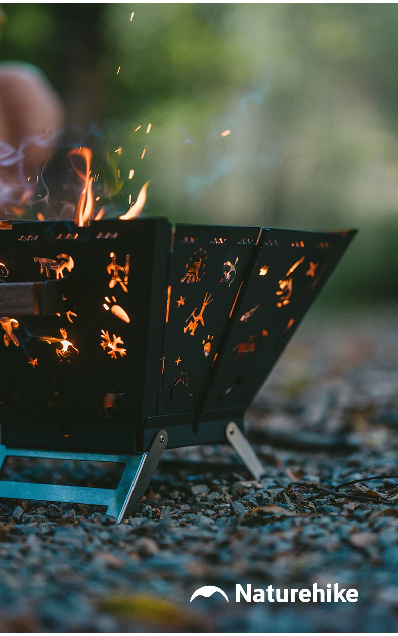Naturehike Folding Fire Rack - Black (30*30*23)