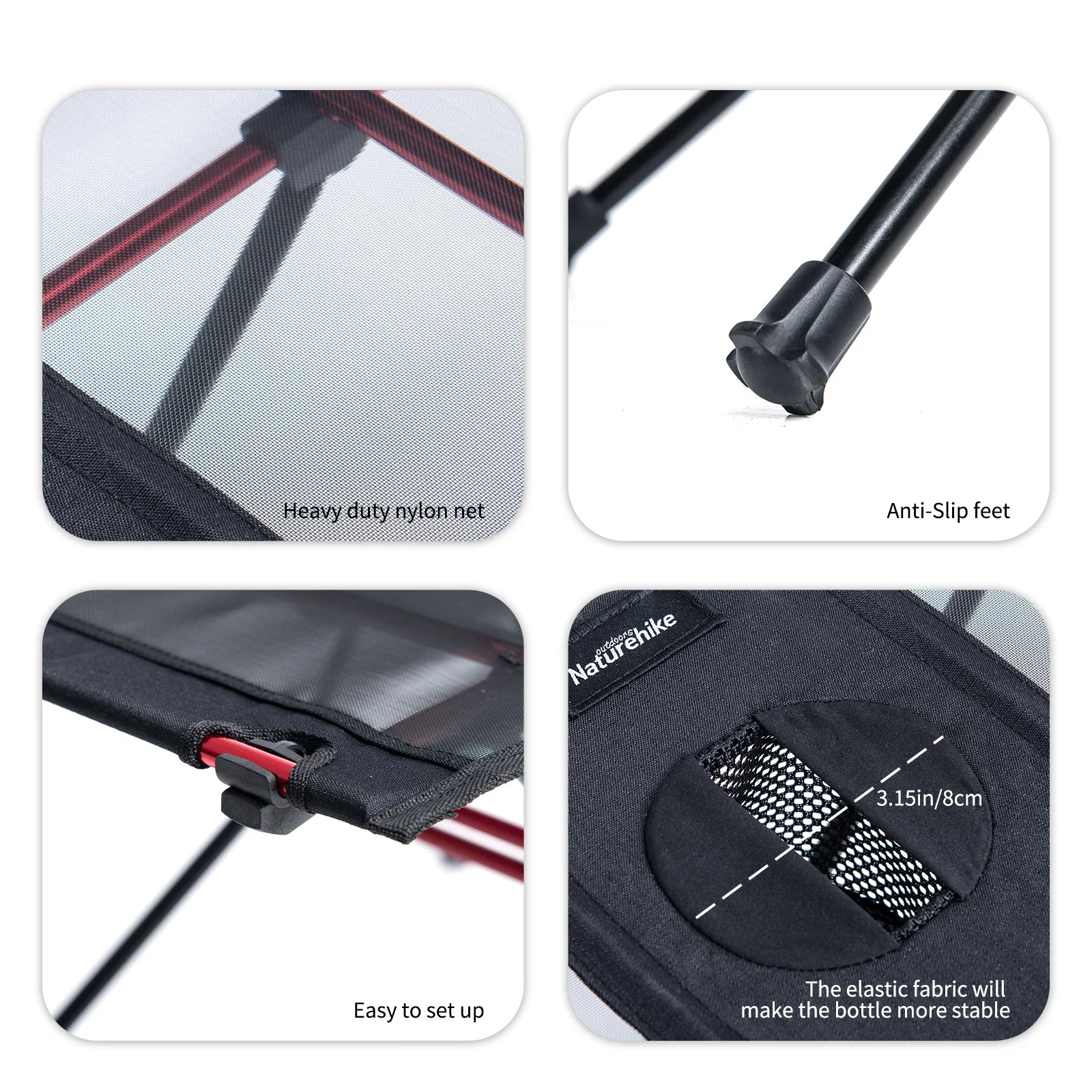 Naturehike FT07 Foldable Camping Table - Black