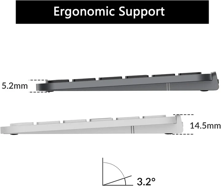 Keychron, B1 Pro Ultra-Slim Wireless 75% ZMK Custom Keyboard for Windows & Mac, English/Arabic - Space Grey