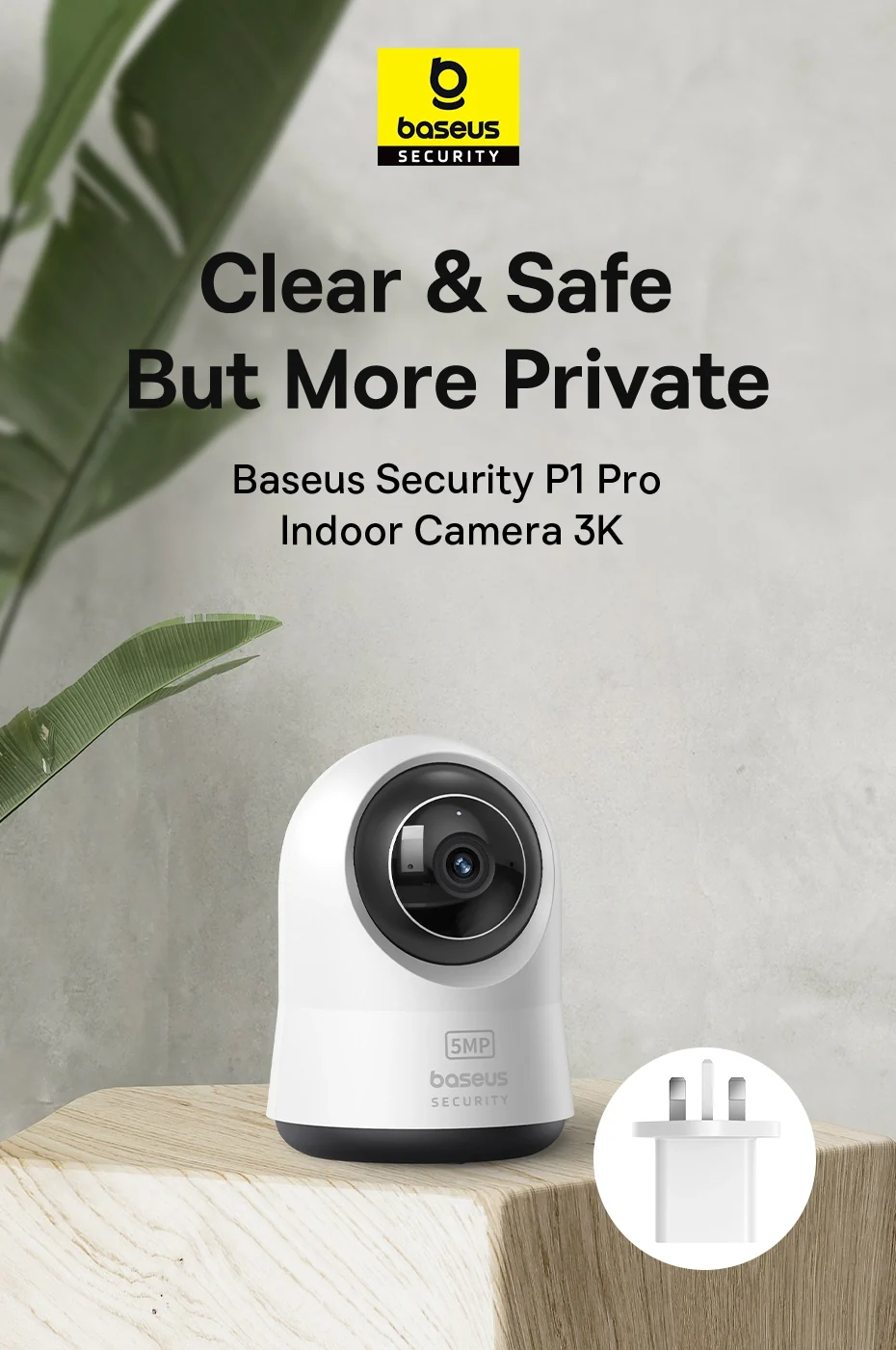 Baseus Security P1 Pro Indoor Camera 3K - White