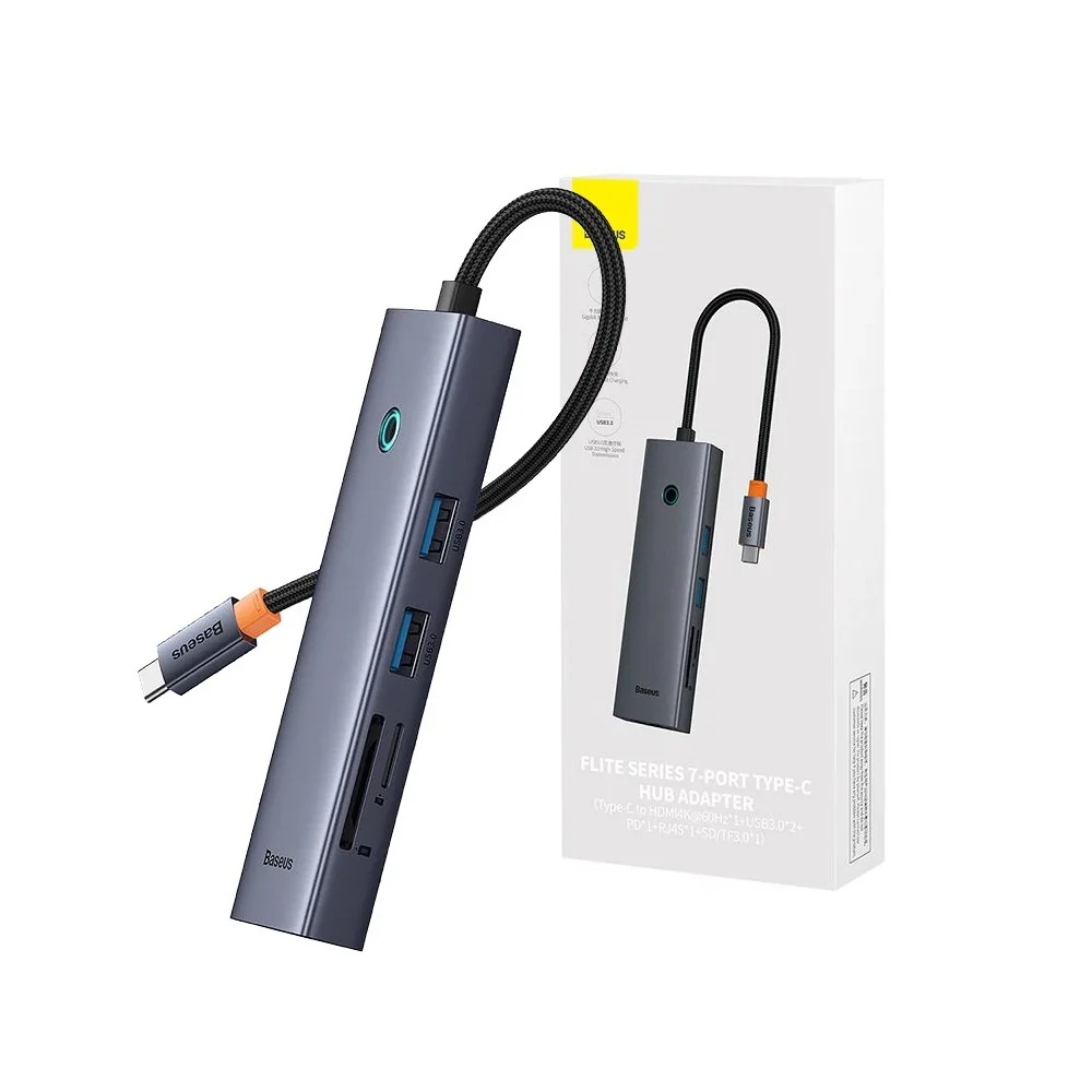 Baseus Ultra Joy Series 7-Port HUB Docking Station - Grey