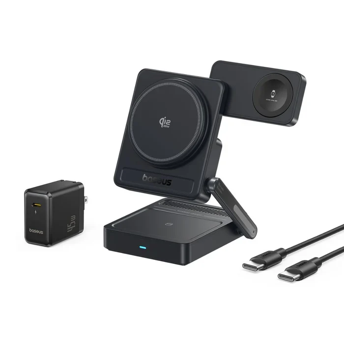Baseus PicoGo AF21 Portable 3-in-1 Qi2.2 Wireless Charger 35W - Black