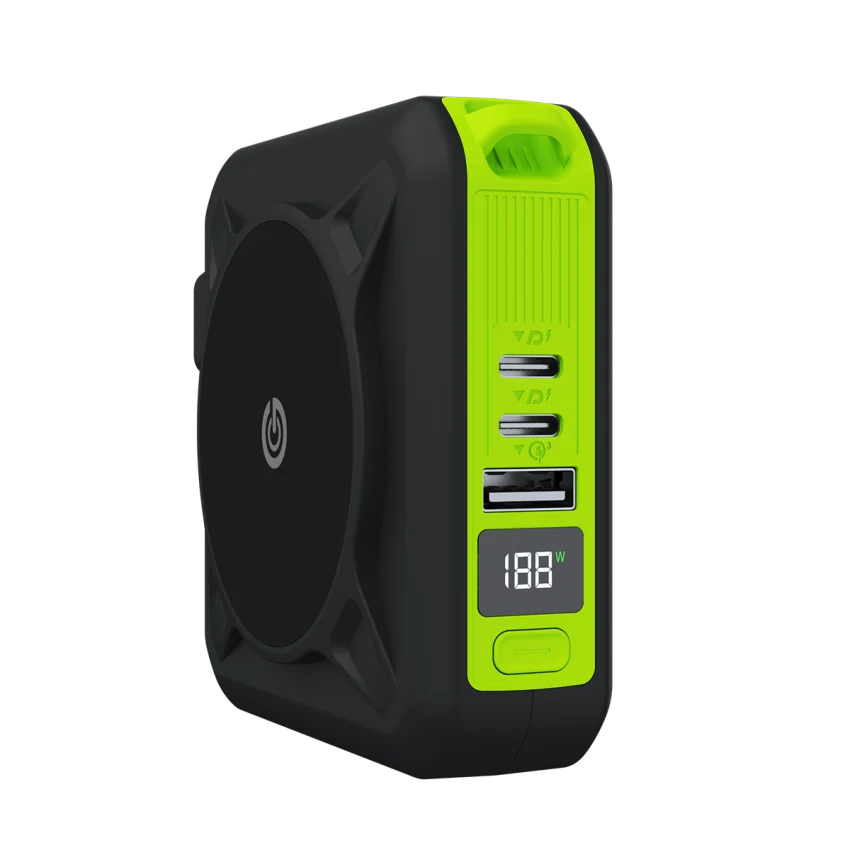 Goui Mbala Pro 10000 mAh Power Bank With 15W Wireless Charger & Wall Charger- Black