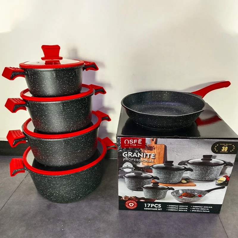 OSFE UMC Marble Cookware Set 17 pcs - Black